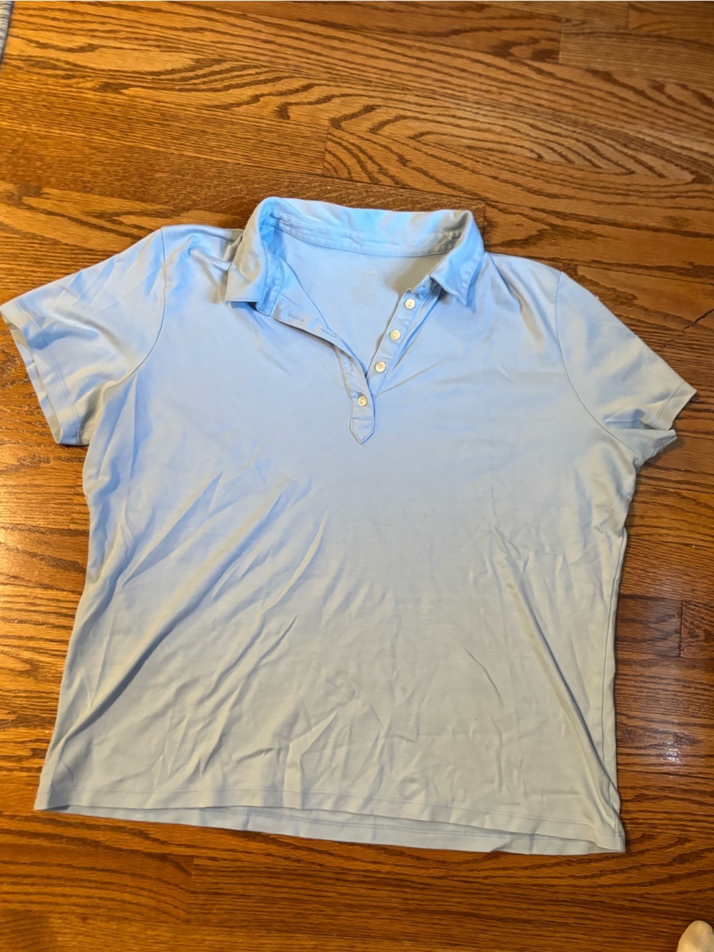 L. L. Bean Women's Light Blue Supima Cotton Polo Shirt XL